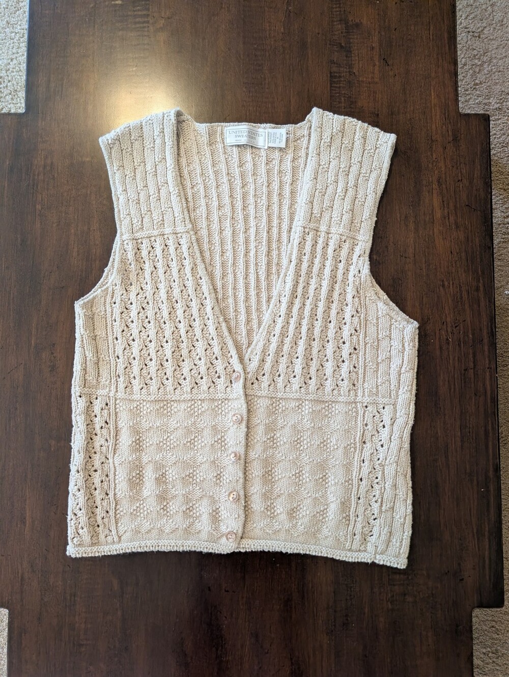 United States Sweaters Vtg Crochet Vest